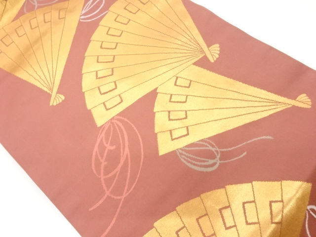 JAPANESE NAGOYA OBI / WOVEN FOLDING FAN PATTERN